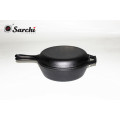 Double use cast iron saucepan with vegetable oil